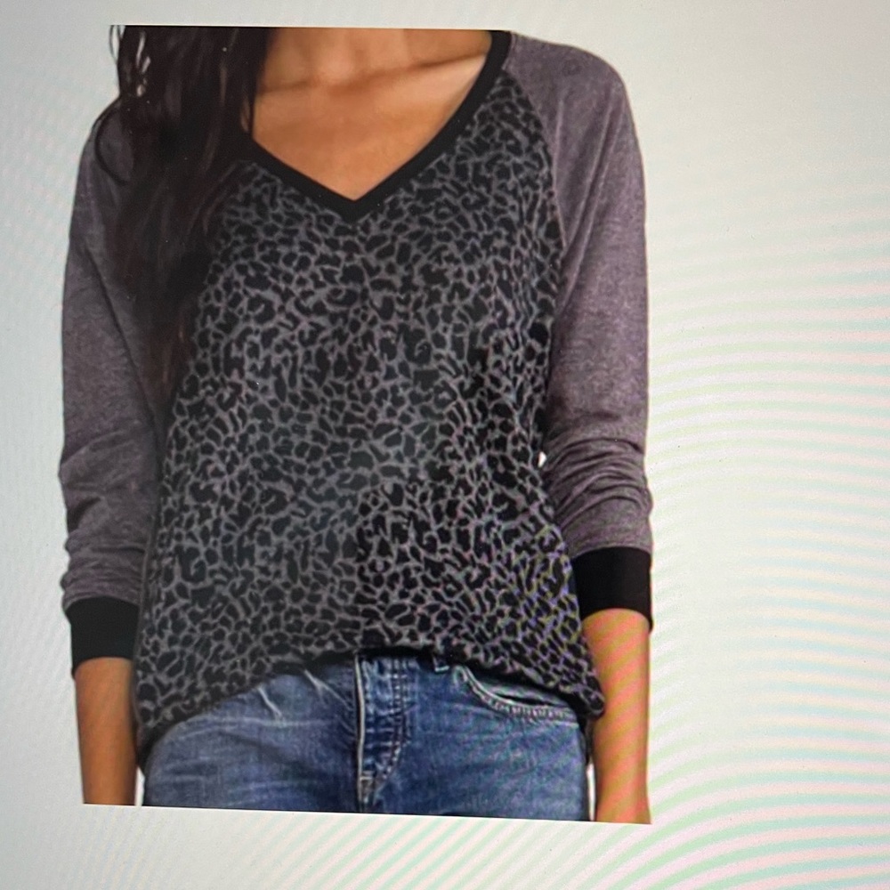 Sanctuary Leopard Print Zipper Detail Sweater Size Medium